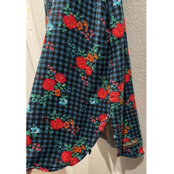 MATILDA JANE Fa La La Gingham Floral Shirt Mini Dress - Picture 8 of 10